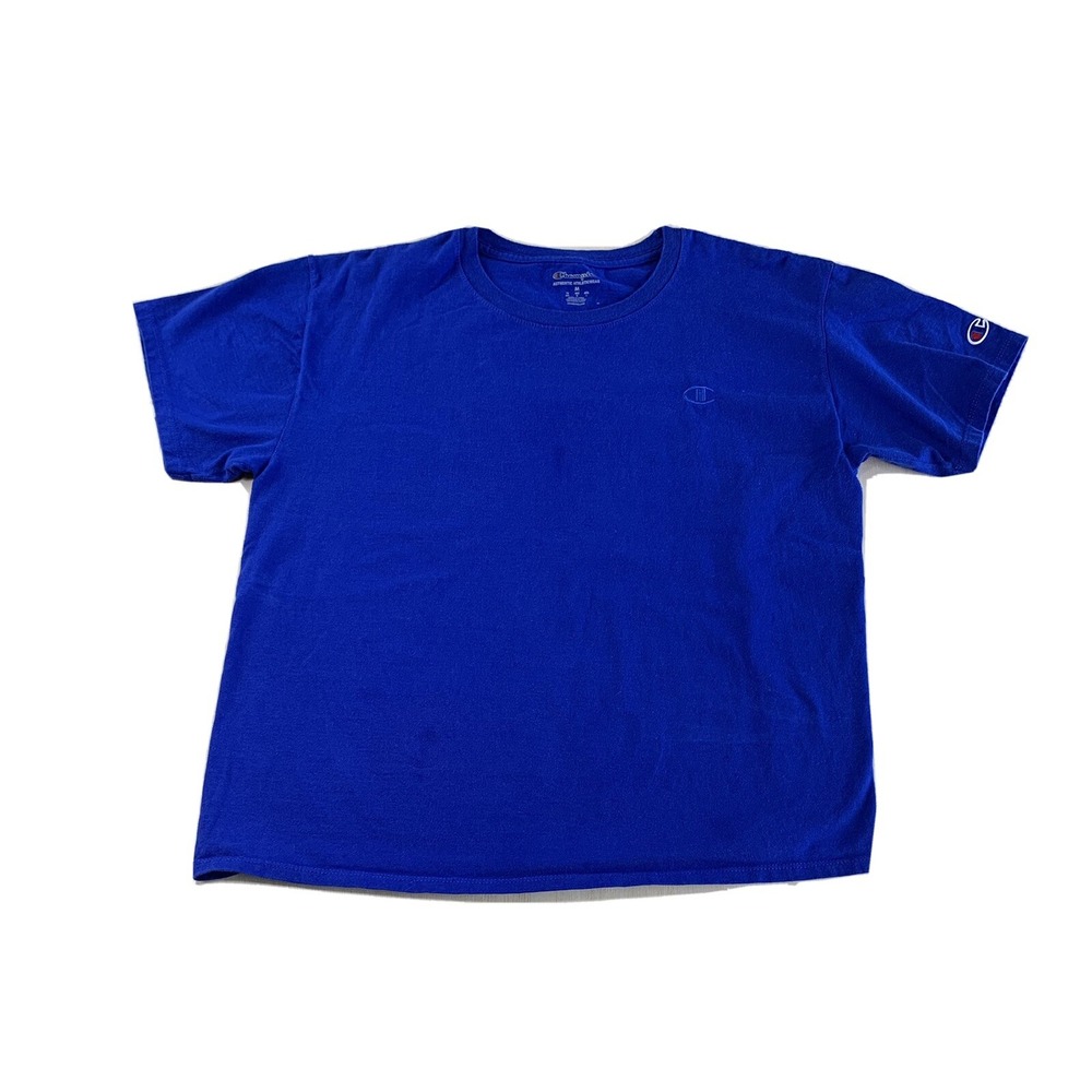 Champion Mens Basic Blue Cotton‎ T-shirt Size Medium